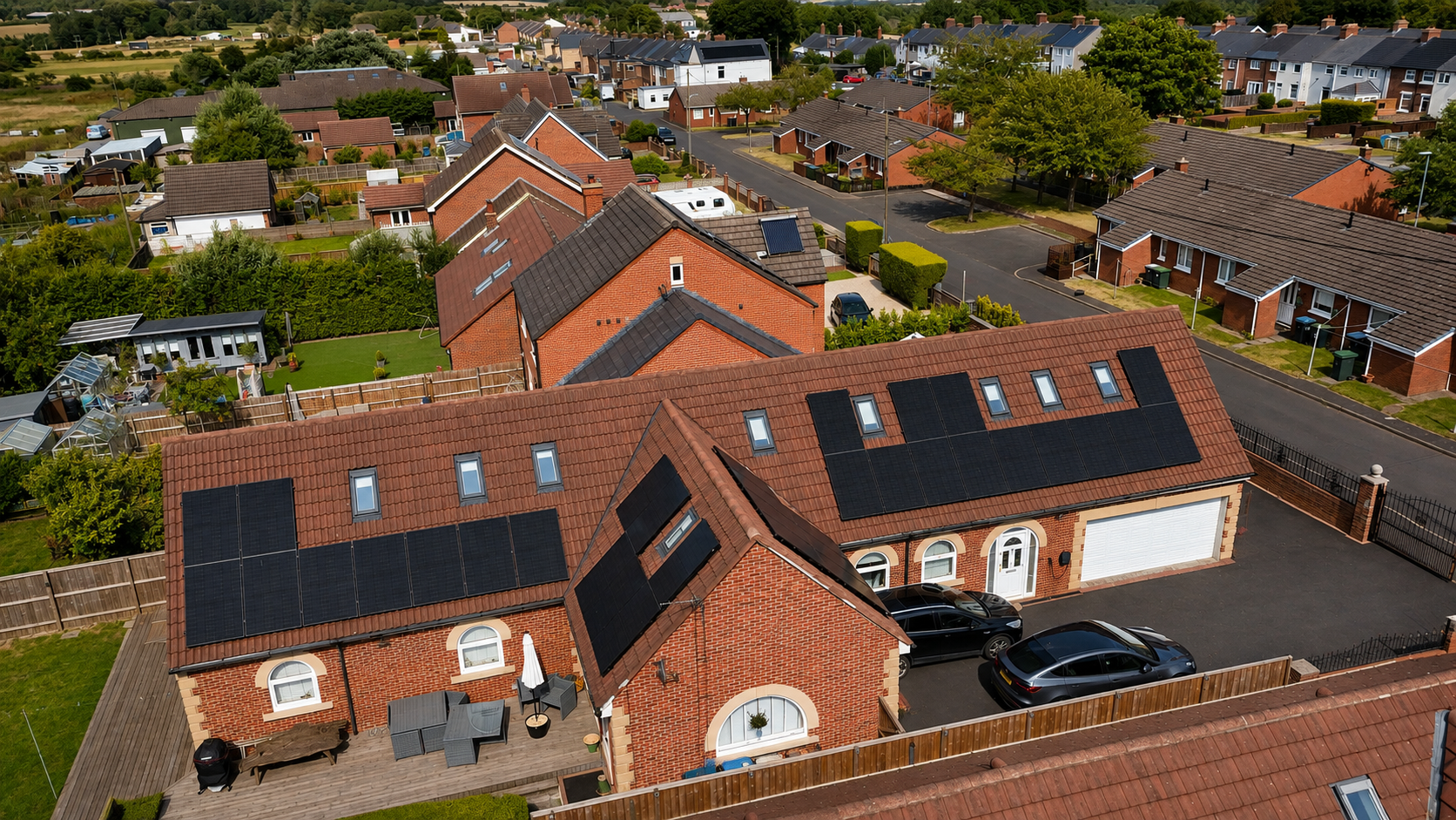 Solarwatt solar and GoodWe battery installation in County Durham
