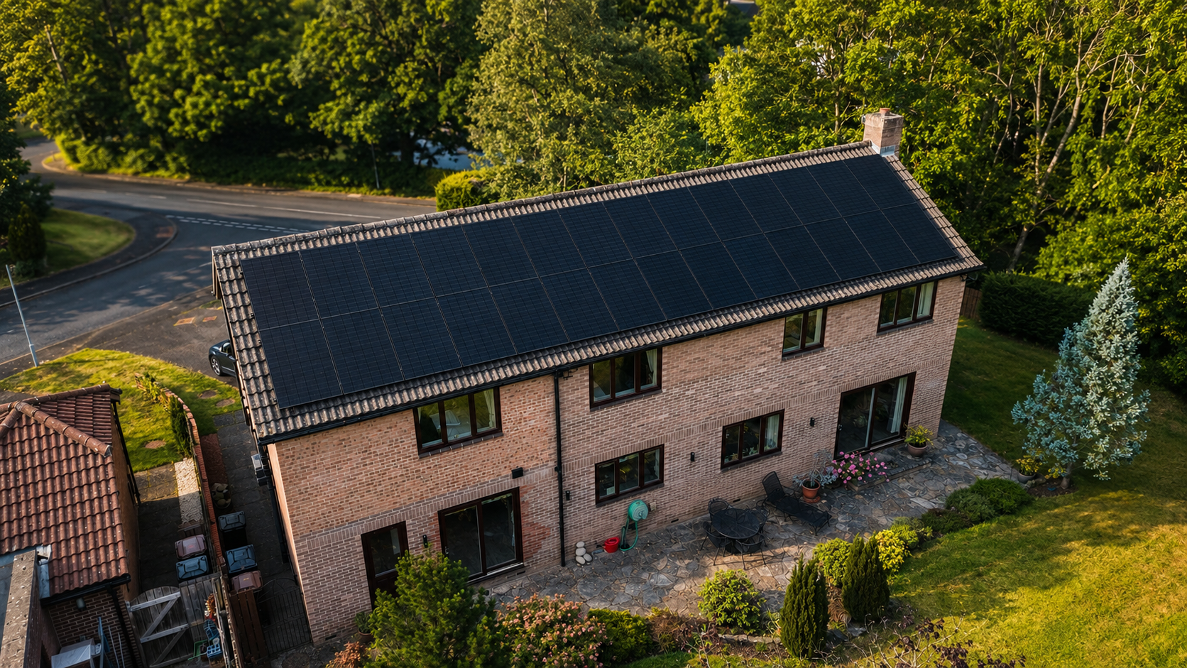 Solarwatt solar and GoodWe battery installation in Hexham, Northumberland